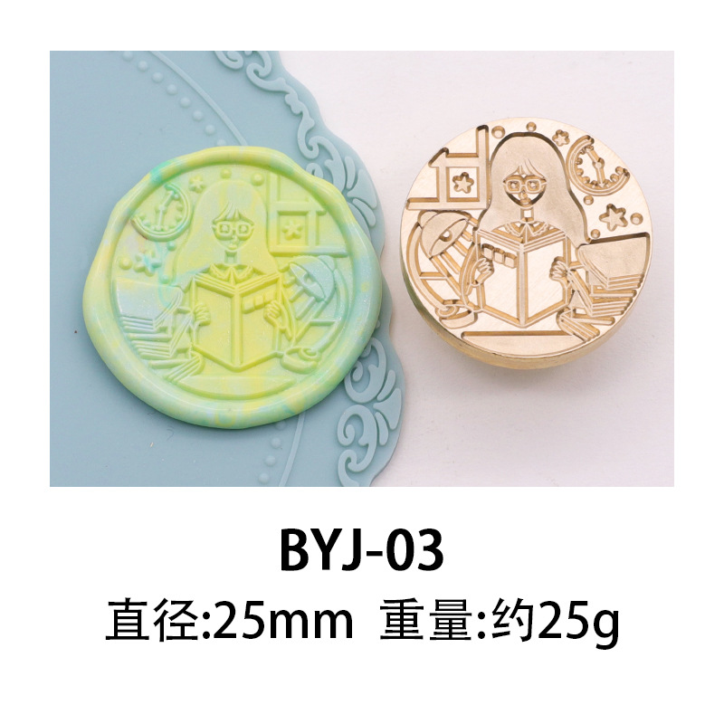 Sello de pintura de fuego de color europeo sello cabeza serie temporada de graduación cabeza de cobre cera de sellado de sobres patrón de producto terminado confeccionado fábrica al por mayor