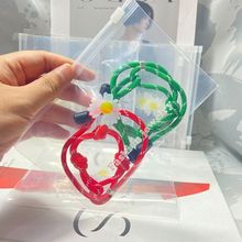 卡通包装袋菊花拉链式饰品收纳袋皮筋头绳透明防水自封装袋高密封
