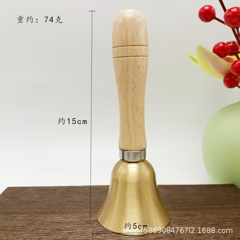 跨境木柄手摇铃铛黄铜铃铛风铃乐器铃碰钟儿童早教铃铛瑜伽冥想铃-阿里巴巴