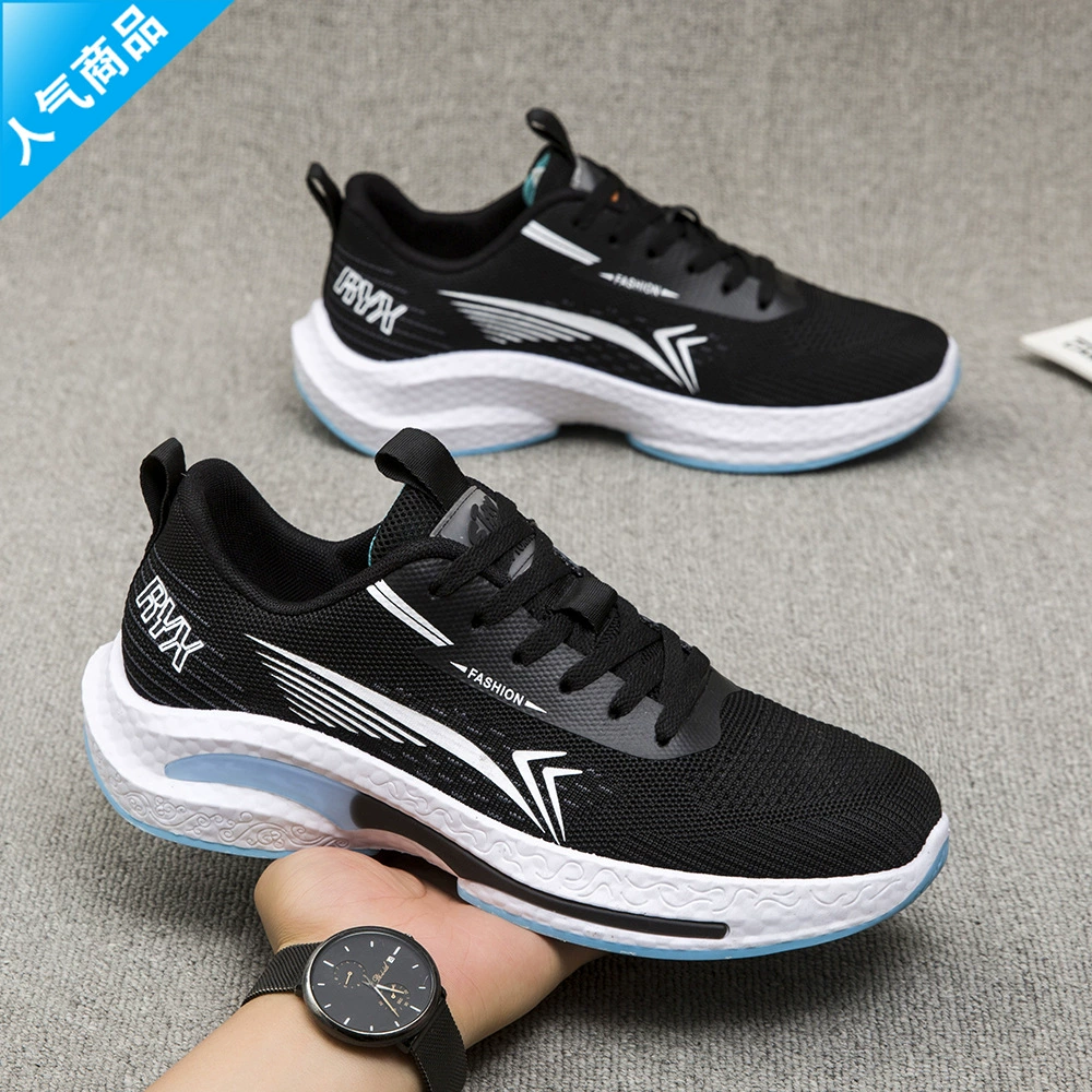 Мужская обувь 2024 летняя новая летающая сетка дышащая спортивная обувь модная повседневная обувь для студентов повседневная обувь для комфорта бега