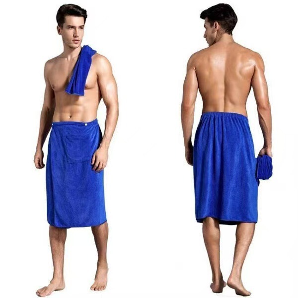 Men's Wearing Bath Skirt Soft Absorbent Thick Fiber Hotel Swimming Pool Bath with Buckle Bath Towel Cross Border Towel Beach