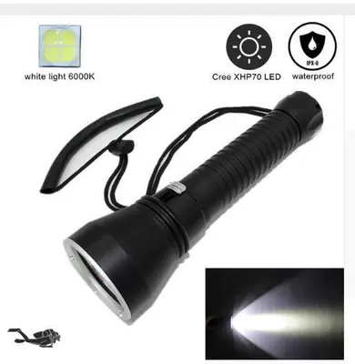 Xhp70 Yellow Light White Light Led Strong Light 26650 Rechargeable Professional Diving Flashlight Magnetically Controlled Sliding Stepless Dimming (UV fənərlər) - white-light-single-flashlight