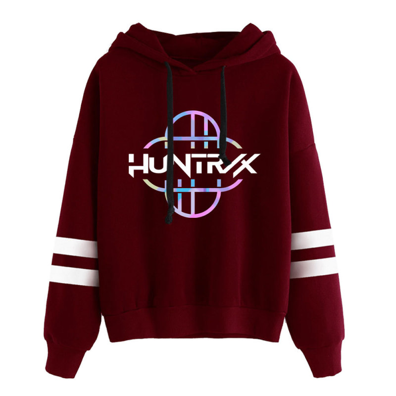跨境新品KPop Demon Hunters 周边清新甜美长袖双杠连帽卫衣一件|undefined