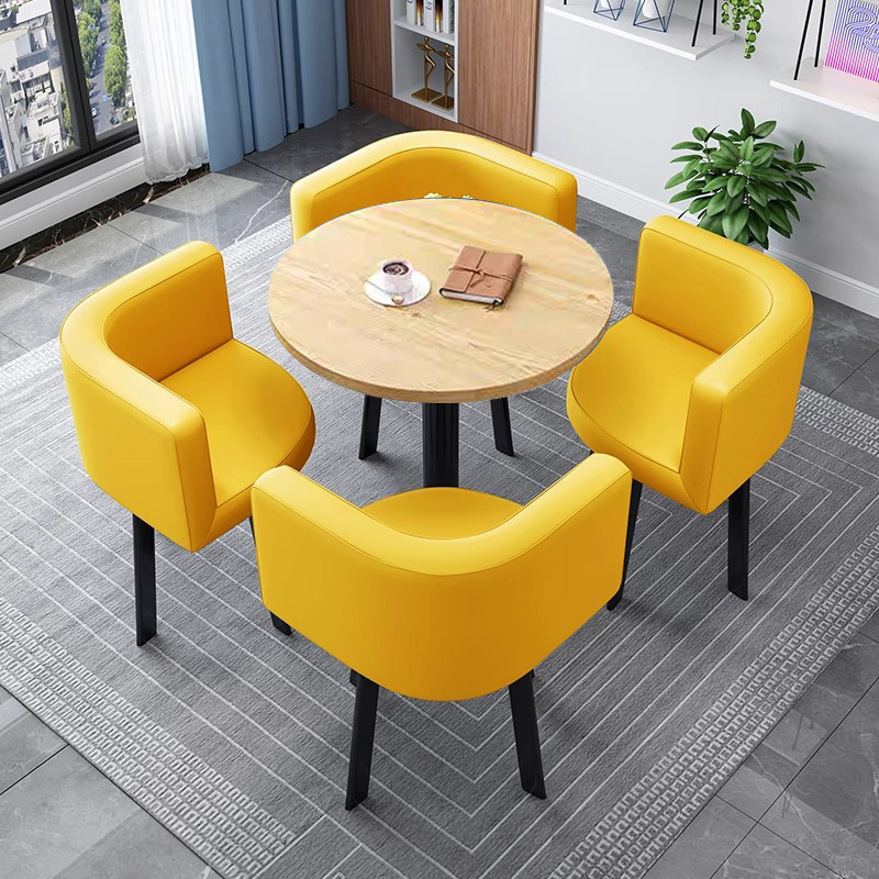 モダンでシンプルな商談テーブルと椅子の組み合わせオフィスカフェ受付レジャーミルクティーショップクリエイティブな小さなラウンドテーブル|undefined