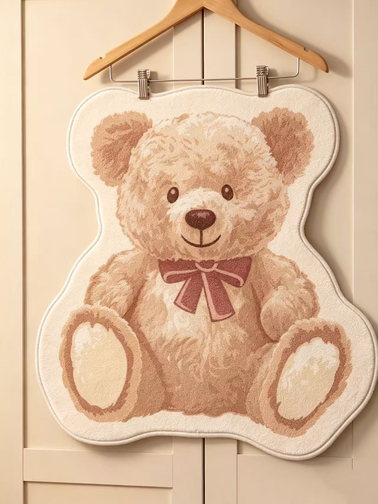 Cute cartoon tractor imitation cashmere bedroom floor mat, bathroom shower absorbent non-slip bedside rug, wholesale on Douyin