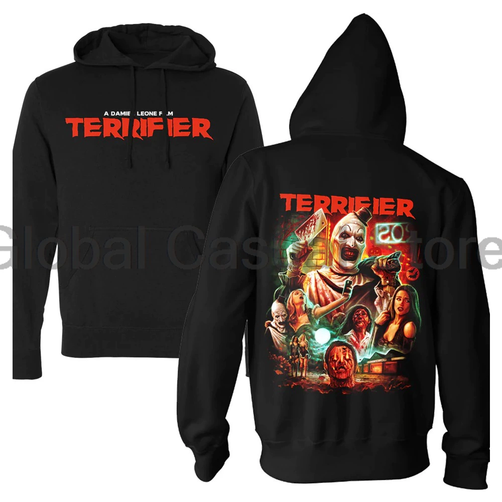 Свитшот Terrifier 3 Толстовка, графический принт спереди и сзади, косплей на Хэллоуин, размеры XS–XXXL