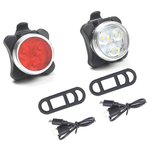 Bicycle Light 030 Mountain Bike COB Warning Tail Light Set USB Rechargeable Headlight Tail Light Cycling Accessories