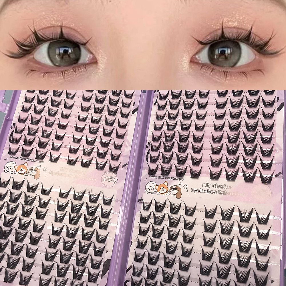 Serie de pestañas postizas transfronterizas Libro de pestañas de comercio exterior Pestañas postizas en inglés completas Pestañas postizas de gran capacidad, pelo segmentado de un solo racimo