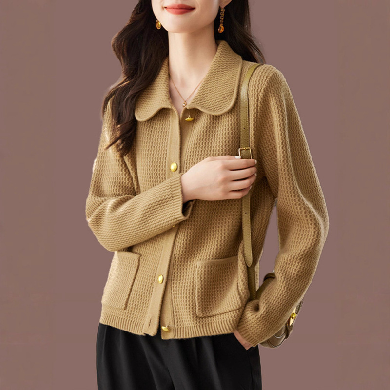 超好看设计感翻领羊毛针织衫外套女时尚外穿毛衣开衫春装2025新款|undefined