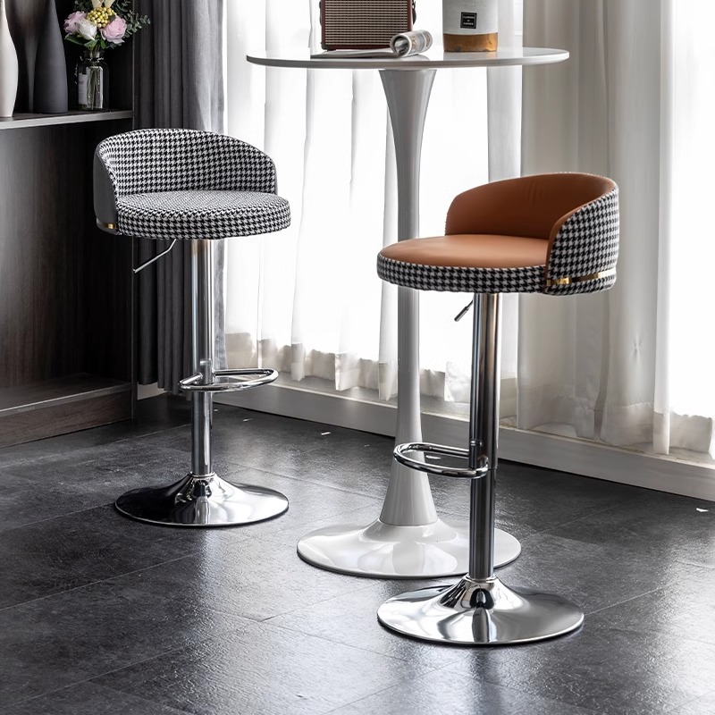 Sillas de bar lujosas sillas de bar elevadoras giratorias modernas taburetes altos simples respaldos caseros cajero taburetes de bar