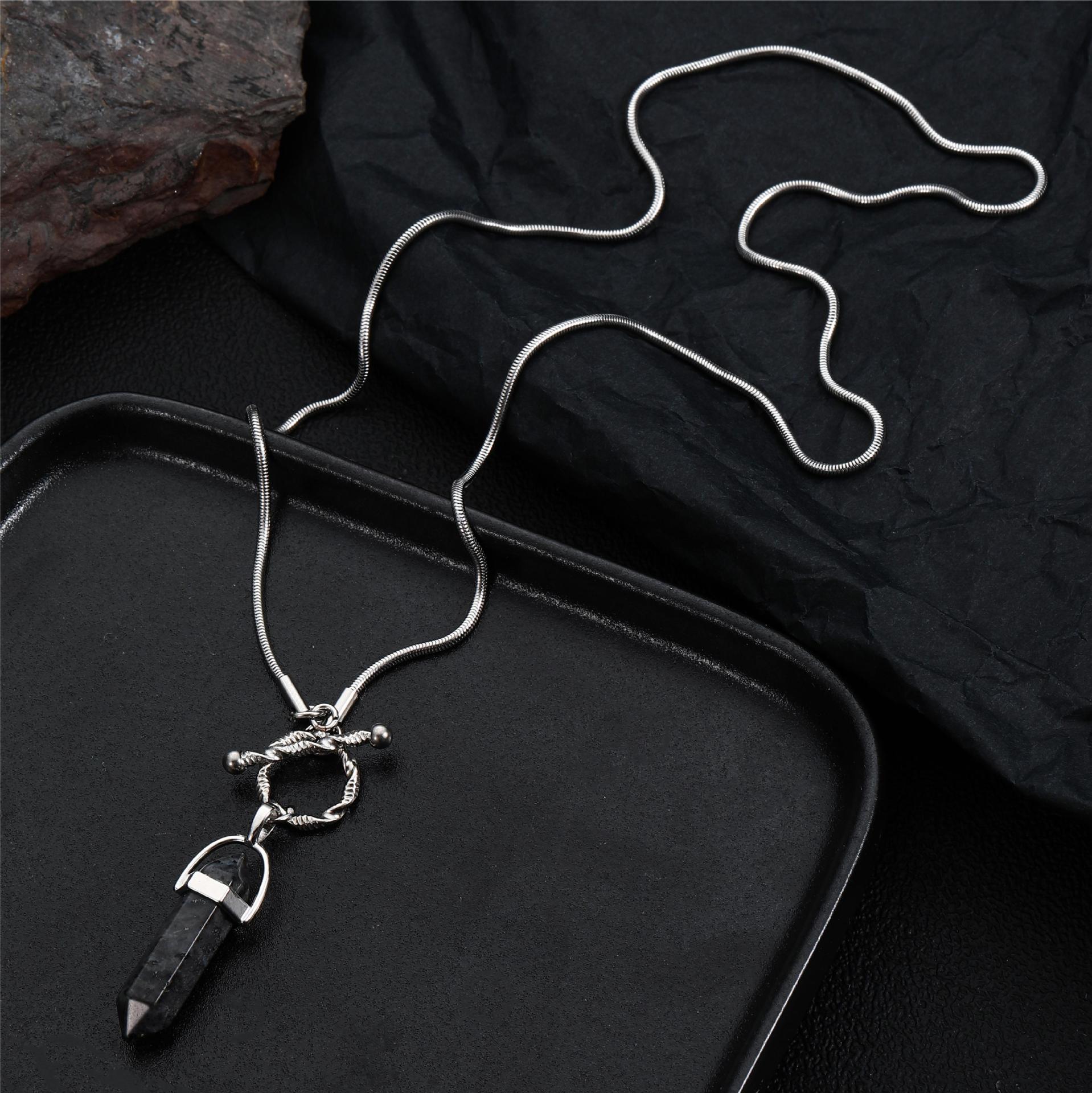 Titanium Steel Chain Material Hip-Hop Solid Color Titanium Steel Polishing Chain Men's Pendant Necklace