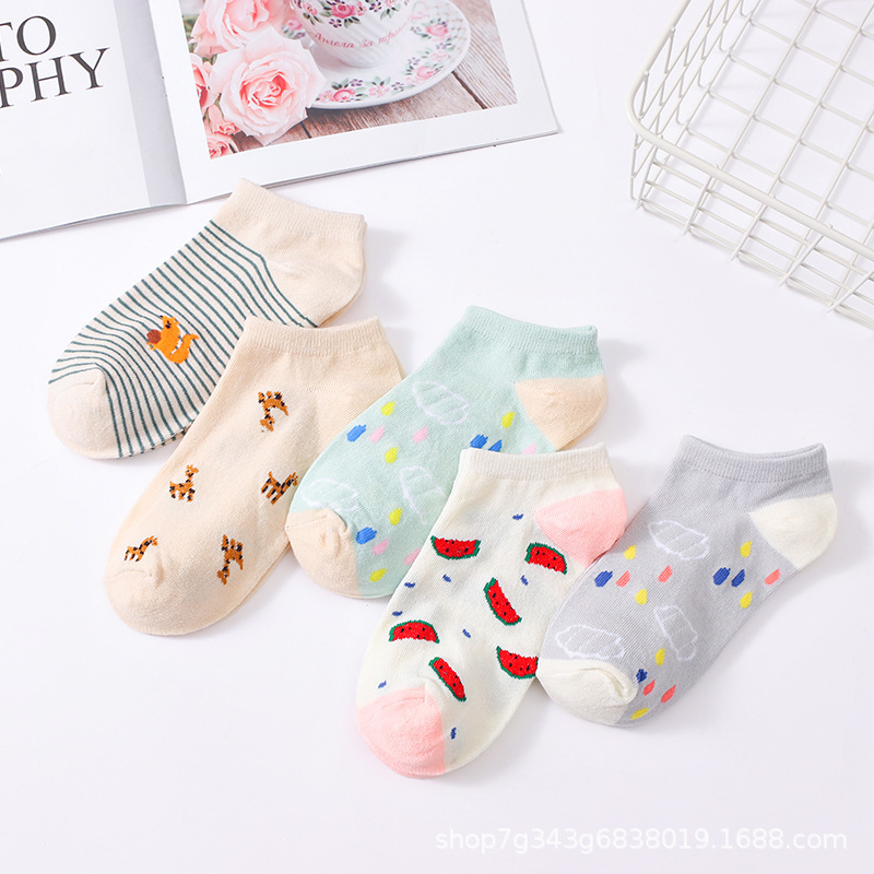 Socks for Women Summer Thin Cartoon Sweet Japanese Harajuku Style Breathable Women's Socks Low Waist Short Socks Manufacturer Wholesale