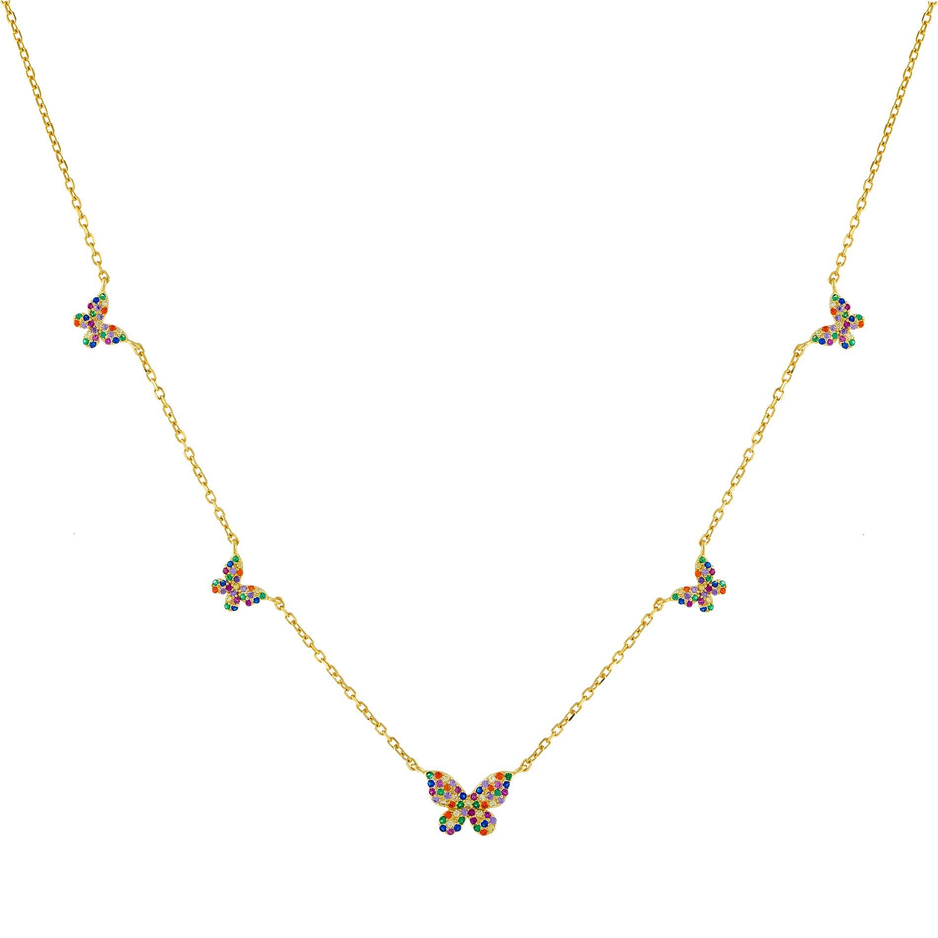 Lady Butterfly Copper Inlay Zircon Women's Necklace display picture 6