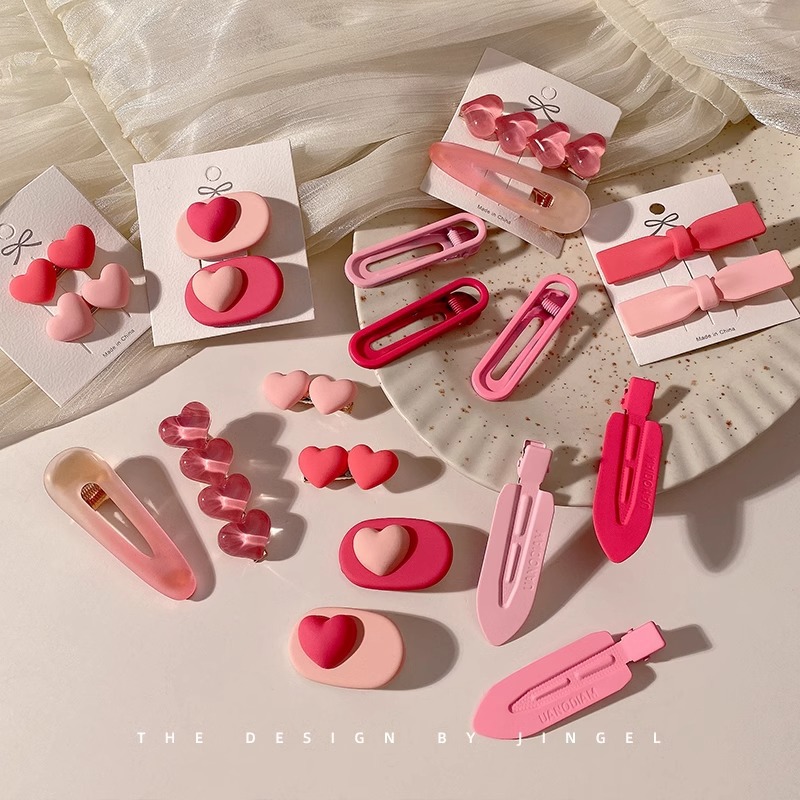 粉色发夹女2024新款小发卡侧边刘海夹边夹多巴胺夹子头饰日韩风