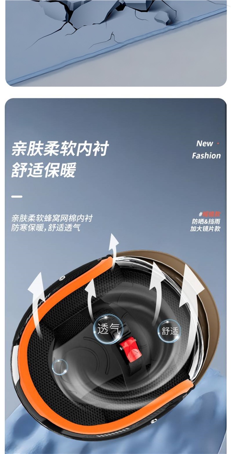 Certified Electric Motorcycle Helmet with Inner Lens, Universal for All Seasons