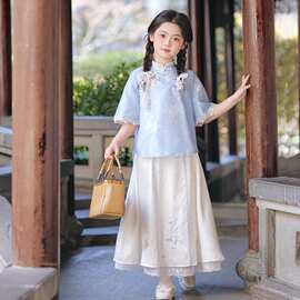 新款汉服女童夏2025新款儿童古风套装女孩新中式日常可穿国风旗袍
