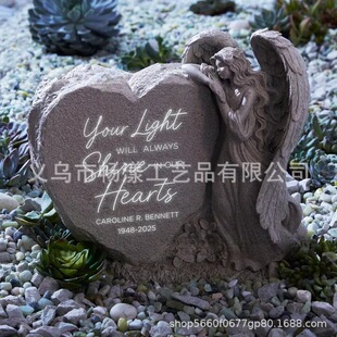 Cross-Border Memorial Garden Retro Praying Angel Statue Resin Decoration Ready for Sale