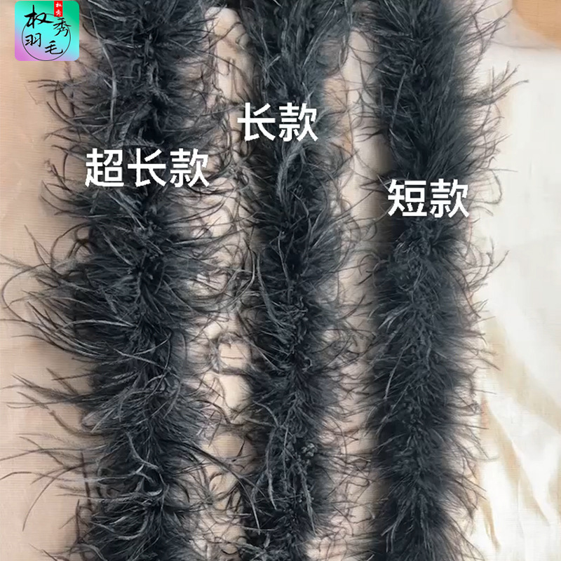 现货批发各种尺寸鸵鸟毛条羽毛条鸵鸟毛头饰品礼服婚纱服装装饰