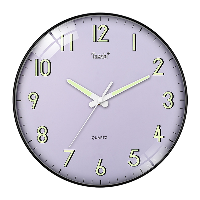 Amazon Reloj de pared en stock al por mayor suministro directo de fábrica LOGO luminoso reloj colgante sala de estar reloj de cuarzo mudo reloj