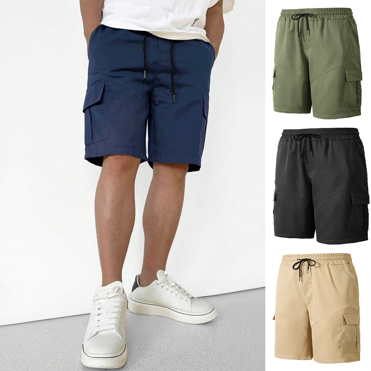 Cross-border Foreign Trade European and American New Men's Sports plus size Multi-pocket Tooling Shorts Summer Casual European-size Shorts for Men