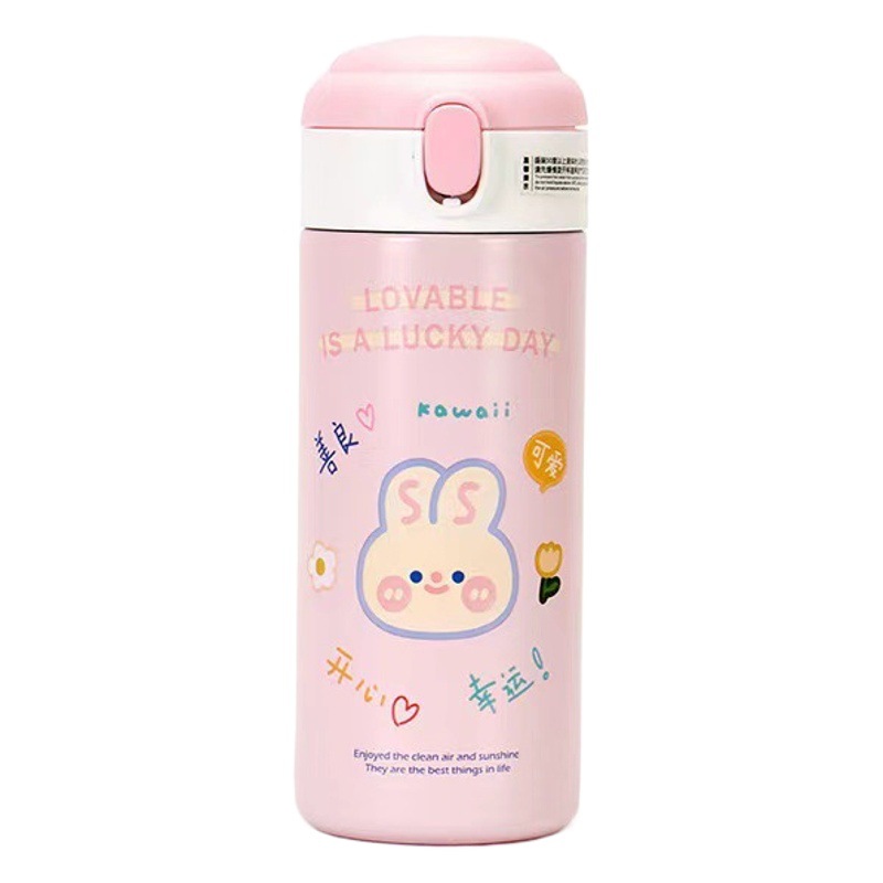 Oso lindo taza de paja olla de aislamiento estudiante dibujos animados rebotando taza de agua ins estilo chica corazón taza de aislamiento personalización