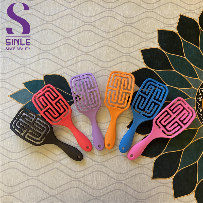 Peine de dientes anchos de plástico hueco peine de costilla de pelo peine de masaje de cabeza peine de placa grande transfronteriza