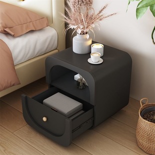 Nordic Bedside Table Black Creative Bedroom Bedside Cabinet Light Luxury Master Bedroom Small Side Table Storage Bedside Cabinet