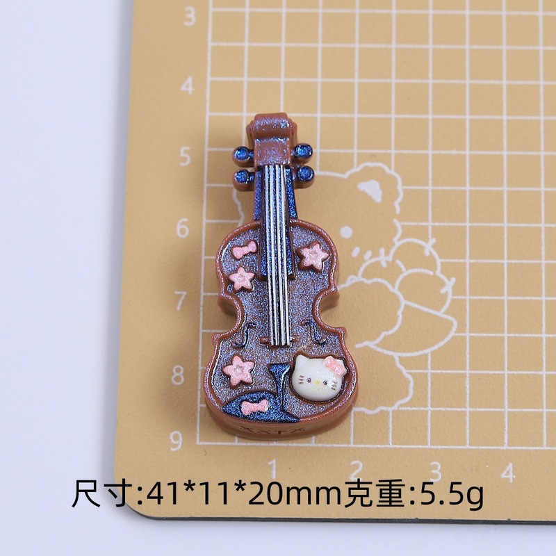 カラフルなかわいい猫ギター漫画手作り diy クリーム接着剤樹脂小物アクセサリー下駄バックル材料パッケージ卸売|undefined