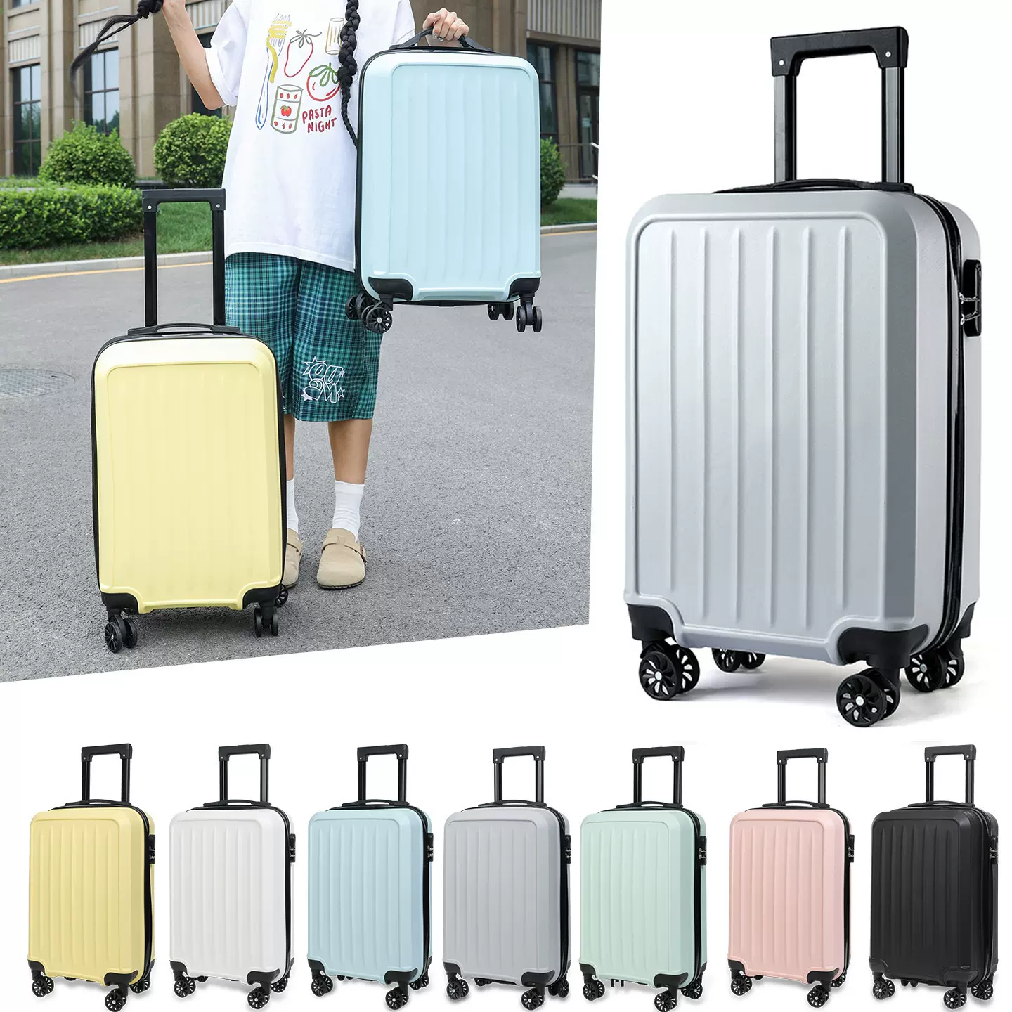 行李箱女结实耐用新款拉杆箱女学生密码箱批发大容量万向轮旅行箱