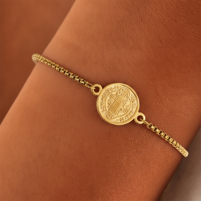 Cross-Border Hot-Selling Stainless Steel Adjustable Chain Bracelet, Dragon Bone Chain Coin Bracelet, Fashionable and Exquisite Baota Jewelry