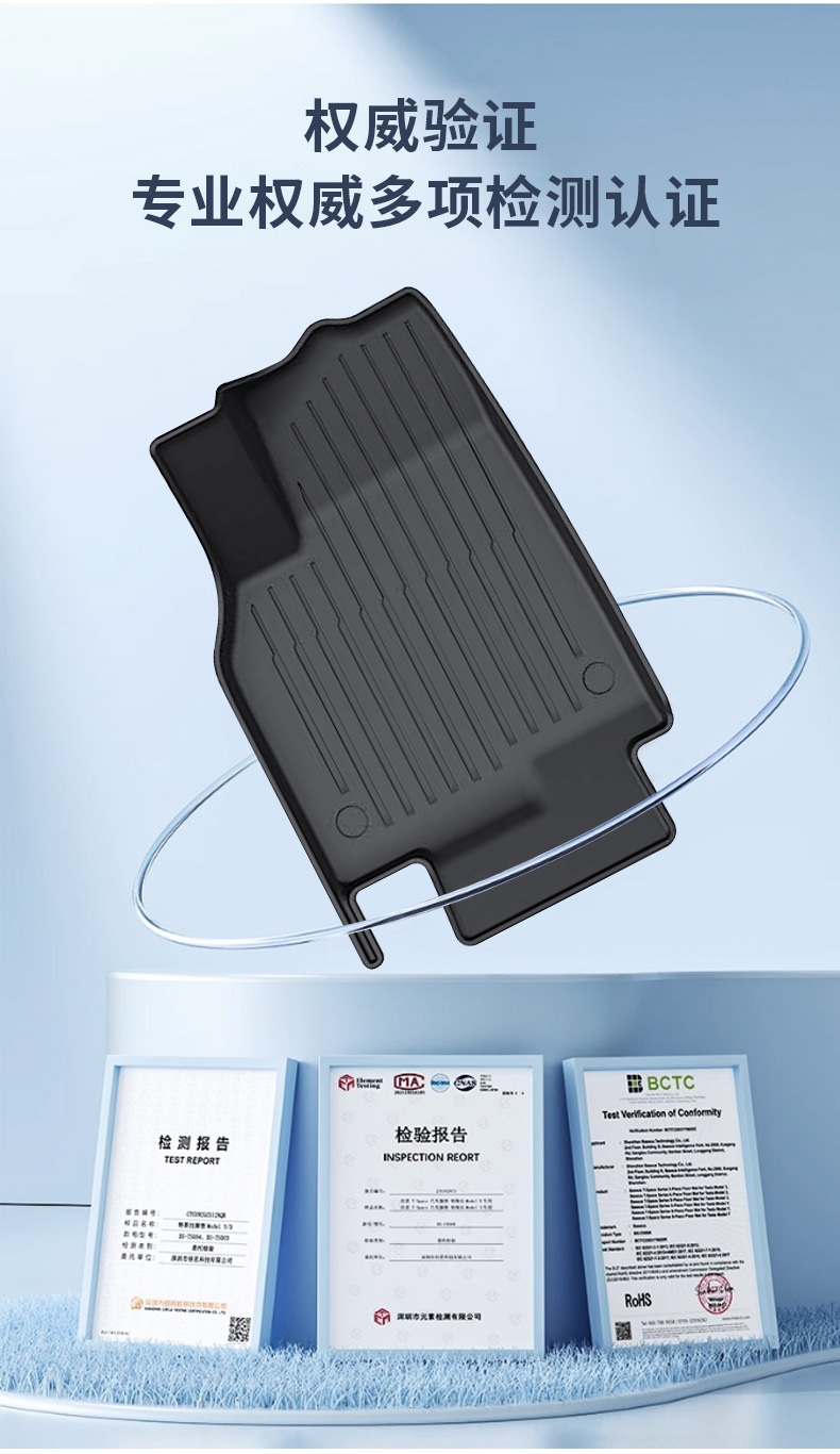 Suitable for Tesla 6-Seater Model Yl Metal Pedal Mats, Fully Enclosed Waterproof Tpe Injection-Molded Foot Mats Wholesale