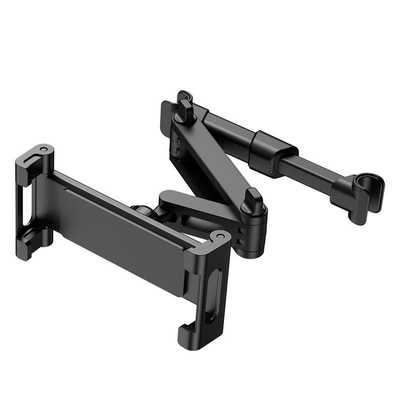 Cross-Border Car-Mounted Mobile Phone and Tablet Holder, Car Rear Seat Headrest Bracket, Multi-Functional Support Bracket (Car phone holder) - black-stretch-bracket-stretch-clip