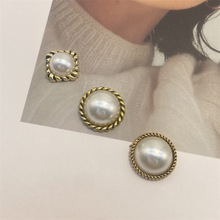 简约复古巴洛克珍珠配件小香风气质合金饰品服装纽扣洞洞鞋配饰