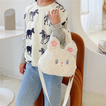 日系ins卡通星星猫手提包少女式可爱毛绒斜挎包儿童单肩手拿包