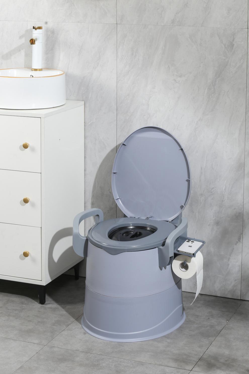 Mobile toilet, elderly toilet, home, pregnant women, indoor deodorizing, covered, adult portable plastic armrest toilet chair undefined