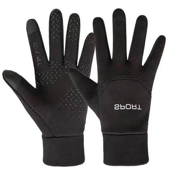 Cross-border Amazon new outdoor riding windproof waterproof non-slip sports fleece-lined driving gloves