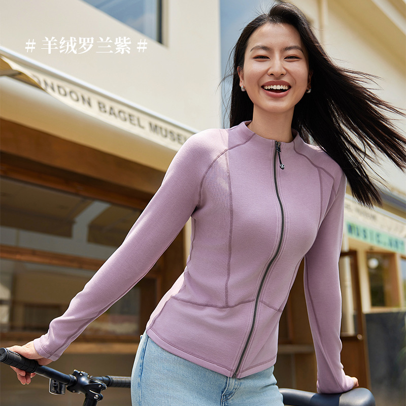 玻尿酸羊绒女士外套冬季新款亲肤保暖修身半高领轻运动修身外套|undefined