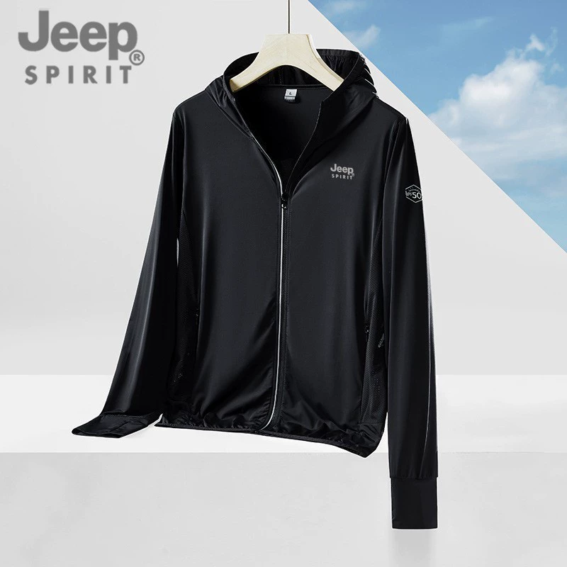 JEEP SPIRIT Шёлковая летняя ультратонкая дышащая одежда для мужчин и женщин, защита от УФ
