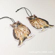 跨境悬挂装饰猫头鹰香氛卡片 抖音直播赠品香片 明星周边香卡挂件