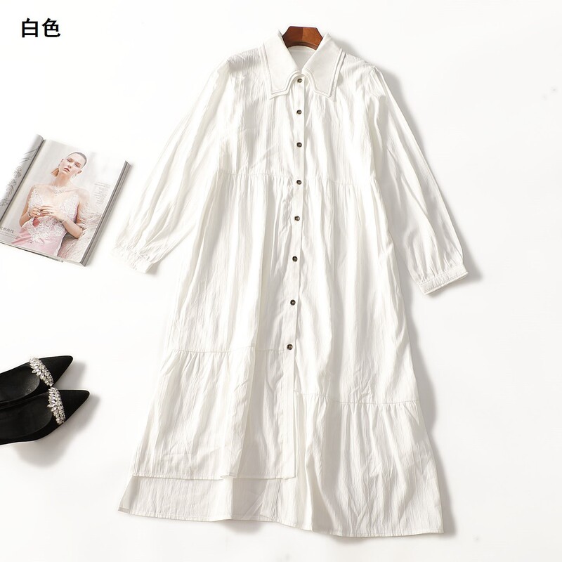 507292 Autumn long-sleeved extended-length dress Shenzhen Mingwei wholesale quality women's clothing clearance factory