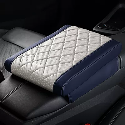Armrest box pad, Armrest Box Pad Memory Foam - memory-foam-heightening-armrest-pad-blue-and-white