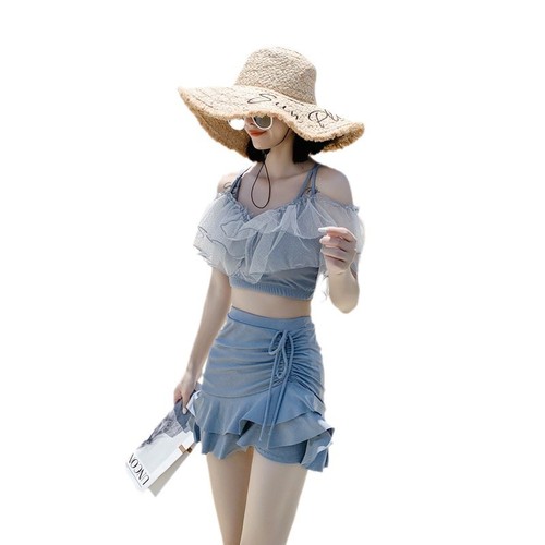 Swimsuits, women wholesale, split two-piece set, pure slim, flat-angle skirt, fairy, small breasts, swimsuit wholesale