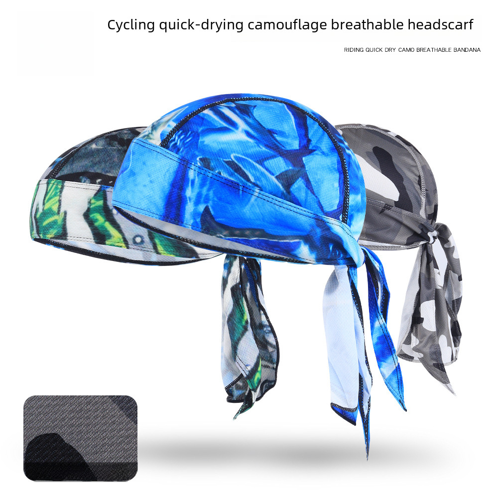 Sports Soft Equipment Cycling Outdoor Sports Hat Turban Breathable Quick-Drying Sun Protection Pirate Hat Printed Small Hat Hood