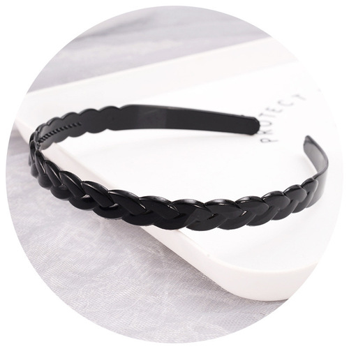 Simple black face wash non-slip toothed hairband bangs hair press headband ladies adult hairpin plastic hairpin headwear