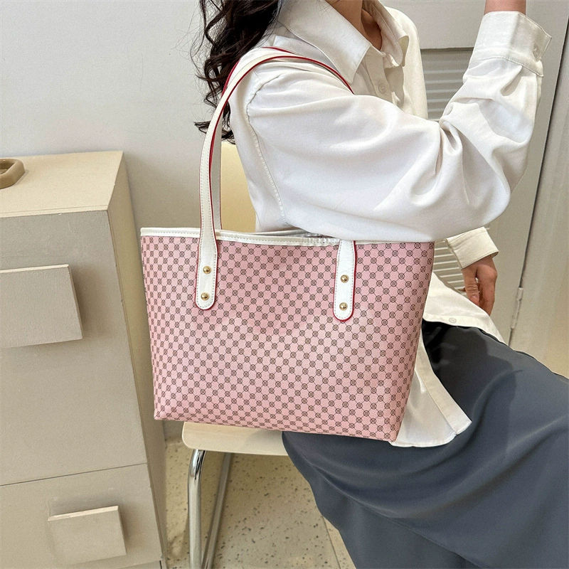 Capacious one-shoulder bag with diamond pattern, brand handheld shoulder bag, Korean style