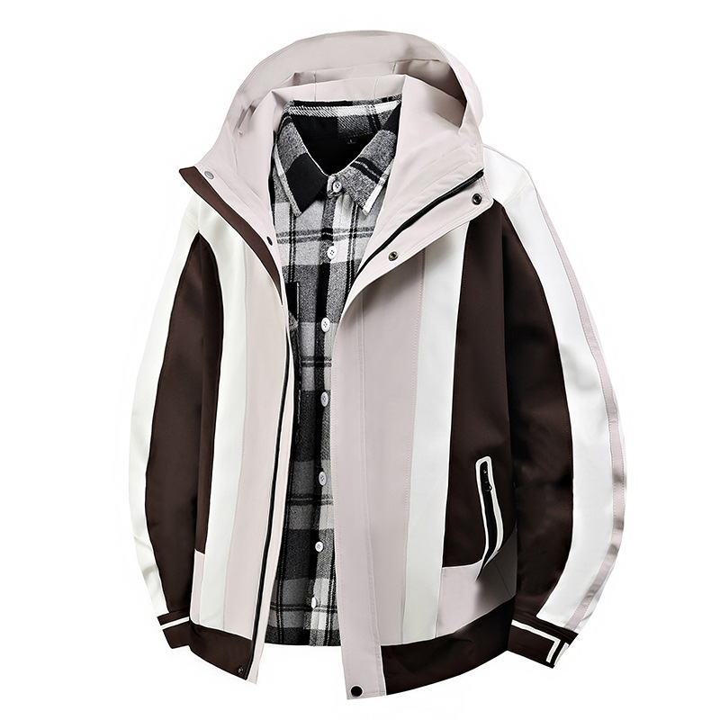 Autumn and Winter Loose Casual Jacket Top Two-Piece Set Detachable Outdoor Mountaineering Three-In-One Warm Windbreaker