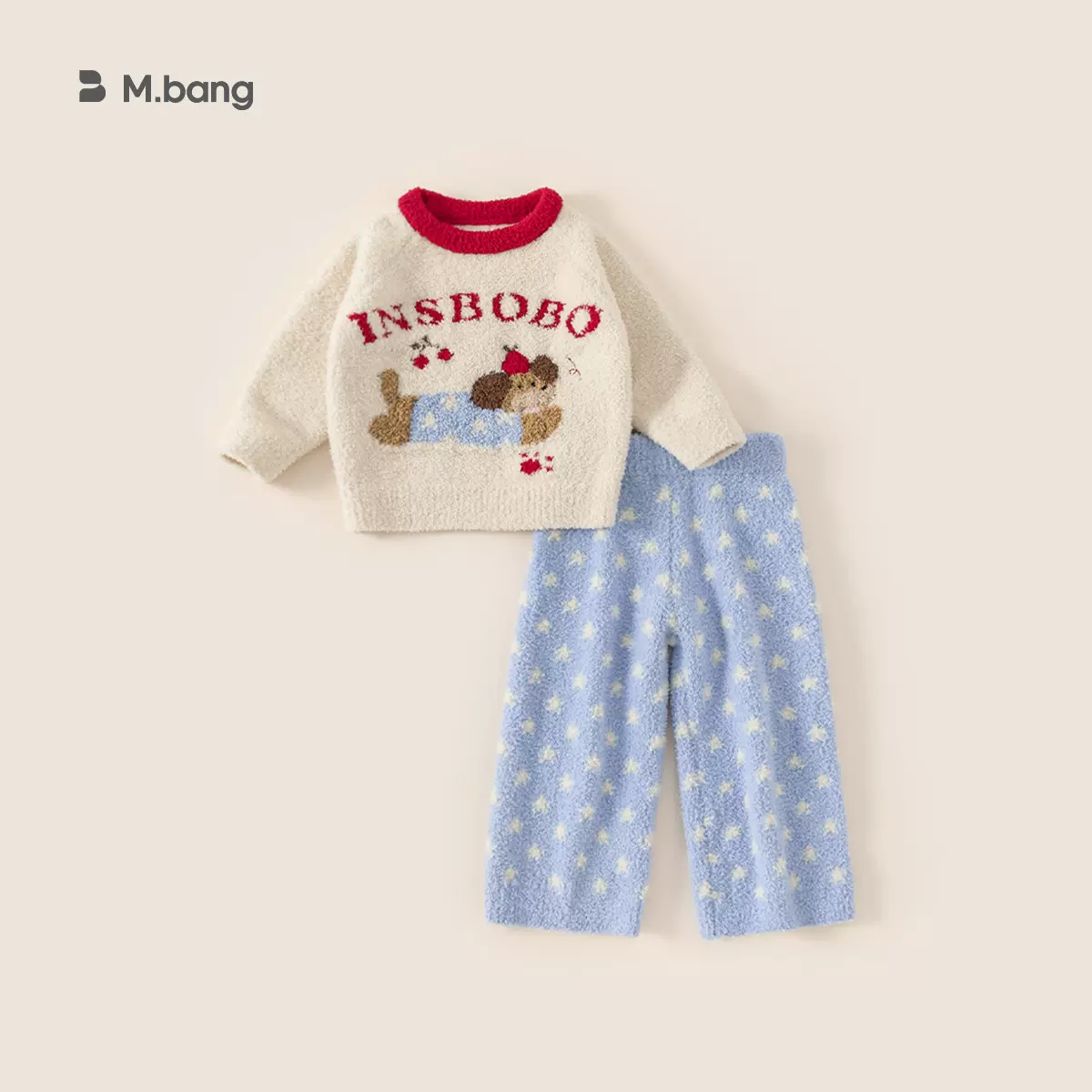 邦选童装儿童睡衣女孩冬装毛绒女宝宝两件套休闲女童家居服套装