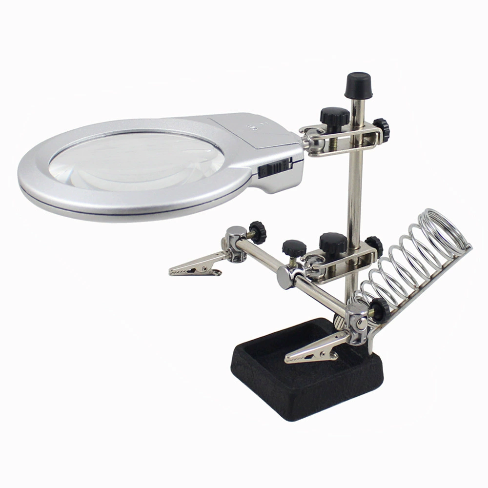 Кронштейн зажима светодиодного освещения увеличительное стекло Вспомогательный зажим Электрический паяльник плоскогубцы увеличительное стекло MG16129-A