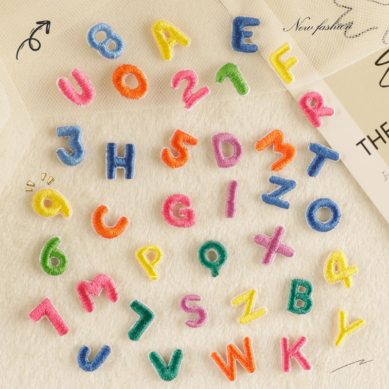 Computer Embroider Embroider Stickers Cartoon 0-9 Digital Patch Stickers Clothing Accessories Badges Shoes and Hats Accessories Adhesive Cloth Stickers