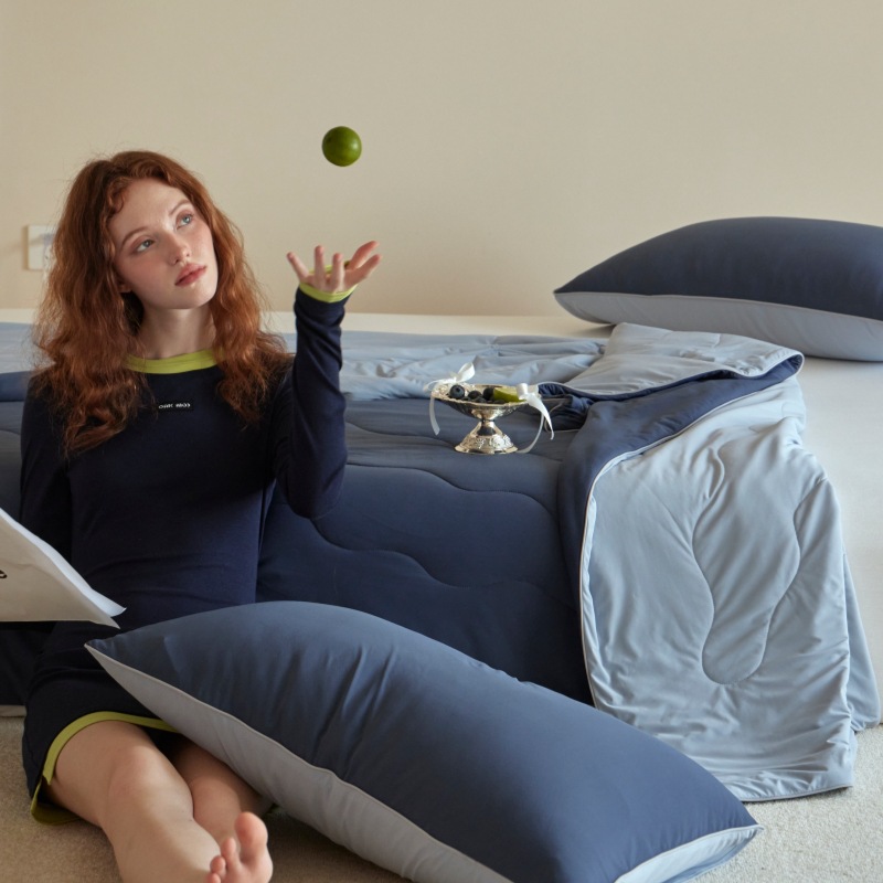 Long Silk Textile Class A Cool Silk Summer Cool quilt Summer Air-conditioning quilt Ice Silk Thin quilt Single and Double Machine Washable